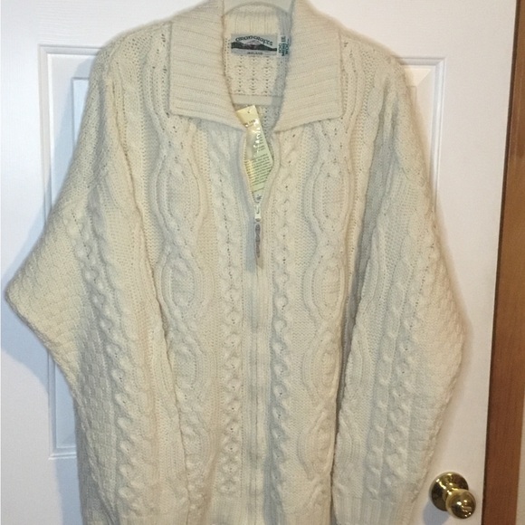 Woman’s Aran Crafts Full Zip Wool Sweater Sz XXL - Picture 2 of 9